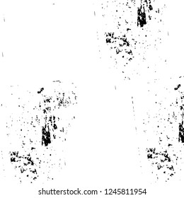 Grunge overlay layer. Abstract black and white vector background. Monochrome vintage surface with dirty pattern in cracks, spots, dots. Old painted wall in dark horror style design