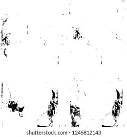 Grunge overlay layer. Abstract black and white vector background. Monochrome vintage surface with dirty pattern in cracks, spots, dots. Old painted wall in dark horror style design