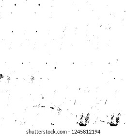 Grunge overlay layer. Abstract black and white vector background. Monochrome vintage surface with dirty pattern in cracks, spots, dots. Old painted wall in dark horror style design