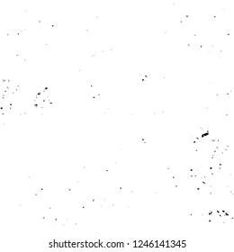 Grunge overlay layer. Abstract black and white vector background. Monochrome vintage surface with dirty pattern in cracks, spots, dots. Old painted wall in dark horror style design