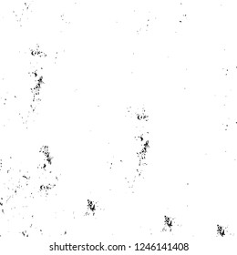 Grunge overlay layer. Abstract black and white vector background. Monochrome vintage surface with dirty pattern in cracks, spots, dots. Old painted wall in dark horror style design