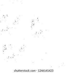 Grunge overlay layer. Abstract black and white vector background. Monochrome vintage surface with dirty pattern in cracks, spots, dots. Old painted wall in dark horror style design