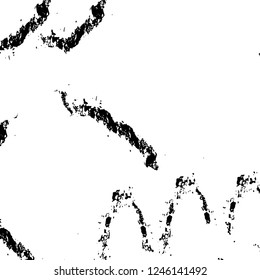 Grunge overlay layer. Abstract black and white vector background. Monochrome vintage surface with dirty pattern in cracks, spots, dots. Old painted wall in dark horror style design