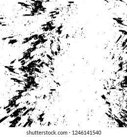Grunge overlay layer. Abstract black and white vector background. Monochrome vintage surface with dirty pattern in cracks, spots, dots. Old painted wall in dark horror style design