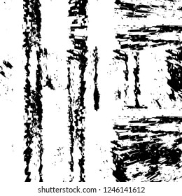 Grunge overlay layer. Abstract black and white vector background. Monochrome vintage surface with dirty pattern in cracks, spots, dots. Old painted wall in dark horror style design