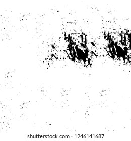 Grunge overlay layer. Abstract black and white vector background. Monochrome vintage surface with dirty pattern in cracks, spots, dots. Old painted wall in dark horror style design