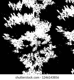 Grunge overlay layer. Abstract black and white vector background. Monochrome vintage surface with dirty pattern in cracks, spots, dots. Old painted wall in dark horror style design