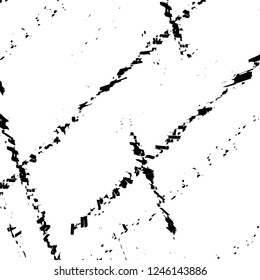 Grunge overlay layer. Abstract black and white vector background. Monochrome vintage surface with dirty pattern in cracks, spots, dots. Old painted wall in dark horror style design