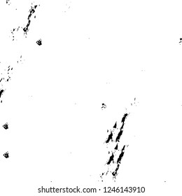 Grunge overlay layer. Abstract black and white vector background. Monochrome vintage surface with dirty pattern in cracks, spots, dots. Old painted wall in dark horror style design