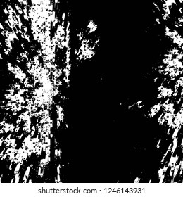 Grunge overlay layer. Abstract black and white vector background. Monochrome vintage surface with dirty pattern in cracks, spots, dots. Old painted wall in dark horror style design