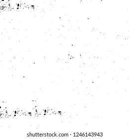 Grunge overlay layer. Abstract black and white vector background. Monochrome vintage surface with dirty pattern in cracks, spots, dots. Old painted wall in dark horror style design