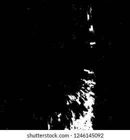 Grunge overlay layer. Abstract black and white vector background. Monochrome vintage surface with dirty pattern in cracks, spots, dots. Old painted wall in dark horror style design