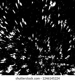 Grunge overlay layer. Abstract black and white vector background. Monochrome vintage surface with dirty pattern in cracks, spots, dots. Old painted wall in dark horror style design