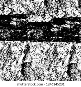 Grunge overlay layer. Abstract black and white vector background. Monochrome vintage surface with dirty pattern in cracks, spots, dots. Old painted wall in dark horror style design
