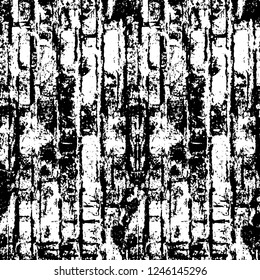 Grunge overlay layer. Abstract black and white vector background. Monochrome vintage surface with dirty pattern in cracks, spots, dots. Old painted wall in dark horror style design