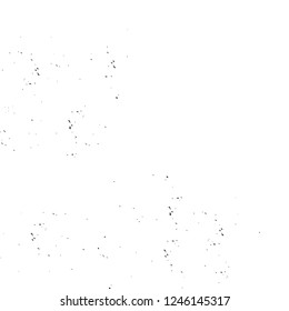 Grunge overlay layer. Abstract black and white vector background. Monochrome vintage surface with dirty pattern in cracks, spots, dots. Old painted wall in dark horror style design