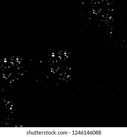 Grunge overlay layer. Abstract black and white vector background. Monochrome vintage surface with dirty pattern in cracks, spots, dots. Old painted wall in dark horror style design
