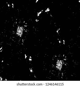 Grunge overlay layer. Abstract black and white vector background. Monochrome vintage surface with dirty pattern in cracks, spots, dots. Old painted wall in dark horror style design
