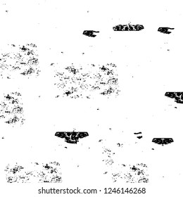 Grunge overlay layer. Abstract black and white vector background. Monochrome vintage surface with dirty pattern in cracks, spots, dots. Old painted wall in dark horror style design