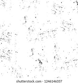 Grunge overlay layer. Abstract black and white vector background. Monochrome vintage surface with dirty pattern in cracks, spots, dots. Old painted wall in dark horror style design