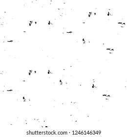 Grunge overlay layer. Abstract black and white vector background. Monochrome vintage surface with dirty pattern in cracks, spots, dots. Old painted wall in dark horror style design