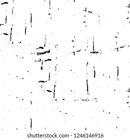 Grunge overlay layer. Abstract black and white vector background. Monochrome vintage surface with dirty pattern in cracks, spots, dots. Old painted wall in dark horror style design