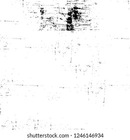 Grunge overlay layer. Abstract black and white vector background. Monochrome vintage surface with dirty pattern in cracks, spots, dots. Old painted wall in dark horror style design