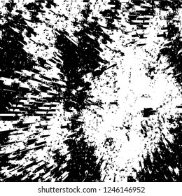 Grunge overlay layer. Abstract black and white vector background. Monochrome vintage surface with dirty pattern in cracks, spots, dots. Old painted wall in dark horror style design