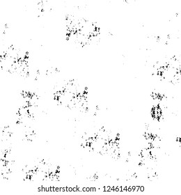 Grunge overlay layer. Abstract black and white vector background. Monochrome vintage surface with dirty pattern in cracks, spots, dots. Old painted wall in dark horror style design