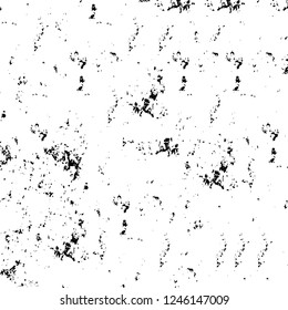 Grunge overlay layer. Abstract black and white vector background. Monochrome vintage surface with dirty pattern in cracks, spots, dots. Old painted wall in dark horror style design