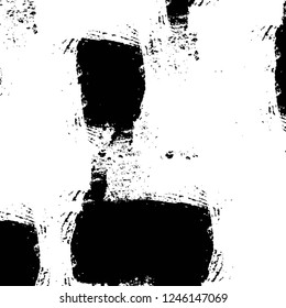 Grunge overlay layer. Abstract black and white vector background. Monochrome vintage surface with dirty pattern in cracks, spots, dots. Old painted wall in dark horror style design