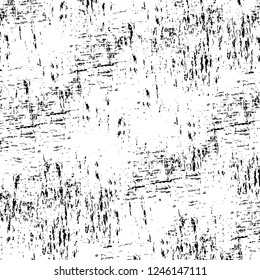 Grunge overlay layer. Abstract black and white vector background. Monochrome vintage surface with dirty pattern in cracks, spots, dots. Old painted wall in dark horror style design