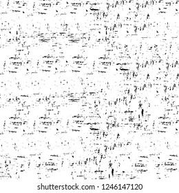 Grunge overlay layer. Abstract black and white vector background. Monochrome vintage surface with dirty pattern in cracks, spots, dots. Old painted wall in dark horror style design