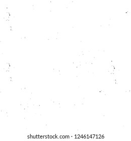 Grunge overlay layer. Abstract black and white vector background. Monochrome vintage surface with dirty pattern in cracks, spots, dots. Old painted wall in dark horror style design