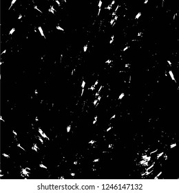 Grunge overlay layer. Abstract black and white vector background. Monochrome vintage surface with dirty pattern in cracks, spots, dots. Old painted wall in dark horror style design