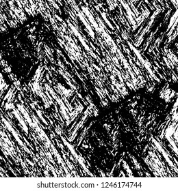 Grunge overlay layer. Abstract black and white vector background. Monochrome vintage surface with dirty pattern in cracks, spots, dots. Old painted wall in dark horror style design