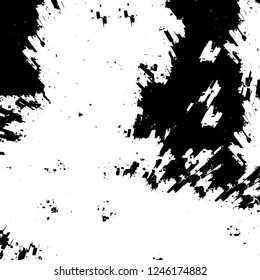 Grunge overlay layer. Abstract black and white vector background. Monochrome vintage surface with dirty pattern in cracks, spots, dots. Old painted wall in dark horror style design