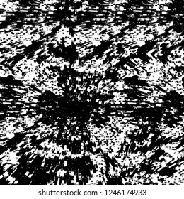 Grunge overlay layer. Abstract black and white vector background. Monochrome vintage surface with dirty pattern in cracks, spots, dots. Old painted wall in dark horror style design