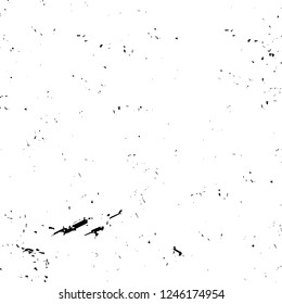 Grunge overlay layer. Abstract black and white vector background. Monochrome vintage surface with dirty pattern in cracks, spots, dots. Old painted wall in dark horror style design