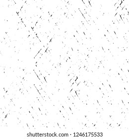 Grunge overlay layer. Abstract black and white vector background. Monochrome vintage surface with dirty pattern in cracks, spots, dots. Old painted wall in dark horror style design
