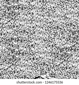 Grunge overlay layer. Abstract black and white vector background. Monochrome vintage surface with dirty pattern in cracks, spots, dots. Old painted wall in dark horror style design