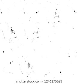 Grunge overlay layer. Abstract black and white vector background. Monochrome vintage surface with dirty pattern in cracks, spots, dots. Old painted wall in dark horror style design