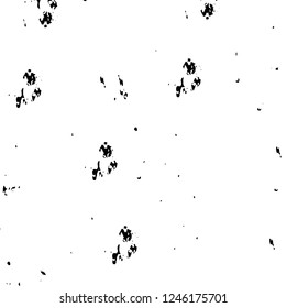 Grunge overlay layer. Abstract black and white vector background. Monochrome vintage surface with dirty pattern in cracks, spots, dots. Old painted wall in dark horror style design