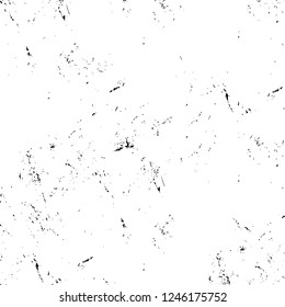 Grunge overlay layer. Abstract black and white vector background. Monochrome vintage surface with dirty pattern in cracks, spots, dots. Old painted wall in dark horror style design