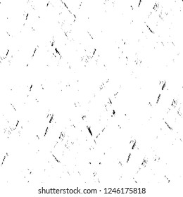 Grunge overlay layer. Abstract black and white vector background. Monochrome vintage surface with dirty pattern in cracks, spots, dots. Old painted wall in dark horror style design