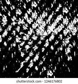 Grunge overlay layer. Abstract black and white vector background. Monochrome vintage surface with dirty pattern in cracks, spots, dots. Old painted wall in dark horror style design