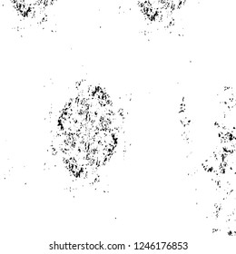 Grunge overlay layer. Abstract black and white vector background. Monochrome vintage surface with dirty pattern in cracks, spots, dots. Old painted wall in dark horror style design