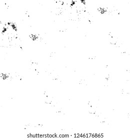 Grunge overlay layer. Abstract black and white vector background. Monochrome vintage surface with dirty pattern in cracks, spots, dots. Old painted wall in dark horror style design