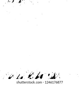 Grunge overlay layer. Abstract black and white vector background. Monochrome vintage surface with dirty pattern in cracks, spots, dots. Old painted wall in dark horror style design