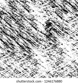 Grunge overlay layer. Abstract black and white vector background. Monochrome vintage surface with dirty pattern in cracks, spots, dots. Old painted wall in dark horror style design